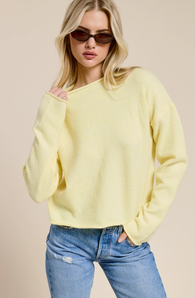 【イエロー（80）】Crewneck Light Sweater AURALEE Yellow Crewneck Sweater - Light yellow | Garmentory